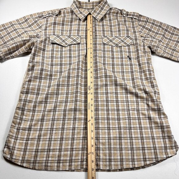 Akademiks Plaid Button Down Short Sleeve Shirt Brown Men’s Size XXL - Picture 4 of 6